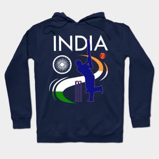 India Cricket With Indian Flag Brush Stroke Hoodie